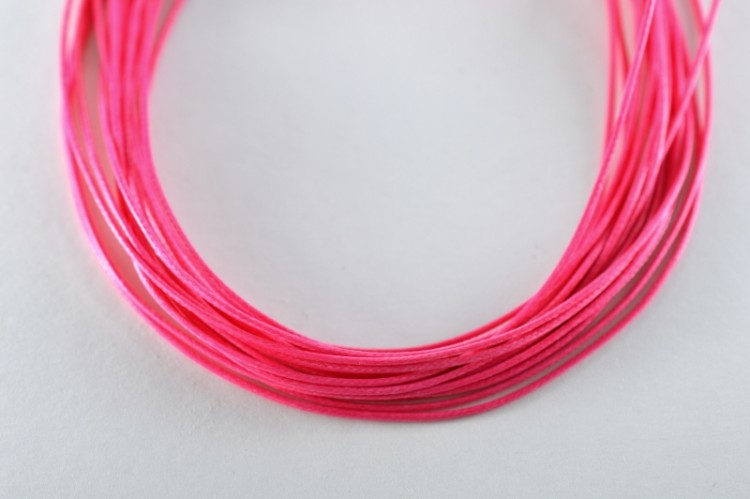 Шнур вощеный толщина 1мм, цвет розовый, полиэфир, 53-014, 1 метр Шнур вощеный толщина 1мм, цвет розовый, полиэфир, 53-014, 1 метр