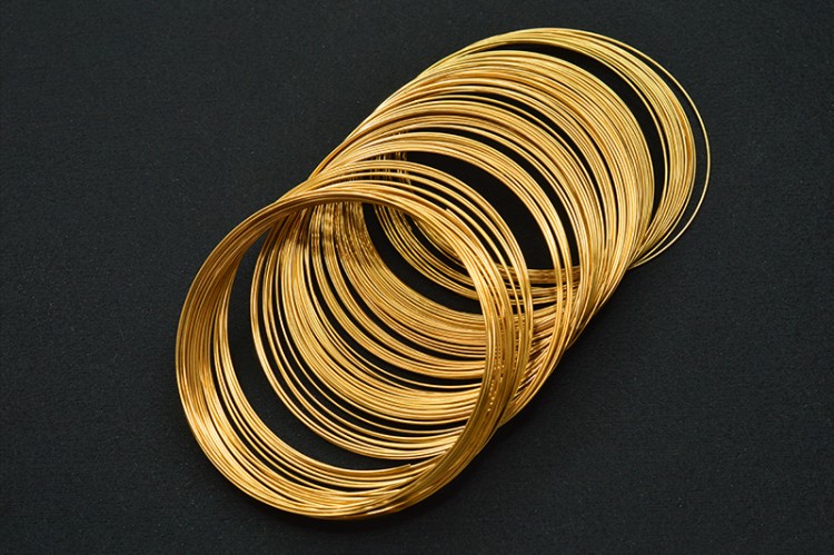 Проволока с памятью (мемори) для браслетов 60х0,5мм, цвет золото, хирургическая сталь, 23-030, 5 витков Проволока с памятью (мемори) для браслетов 60х0,5мм, цвет золото, хирургическая сталь, 23-030, 5 витков