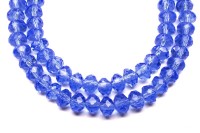 Бусина стеклянная Рондель 8х6мм, цвет голубой, прозрачная, 508-019, 10шт