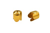 Концевик для шнуров 7х6,5мм, внутренний диаметр 6мм, отверстие 1мм, цвет золото, сплав металлов, 01-036, 10шт