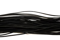 Шнур из искусственной замши, ширина 2,5мм, толщина 1,5мм, цвет черный, 54-011, отрез около 1 метра