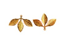 Подвеска Листья 30х23мм, отверстие 1мм, цвет золото, латунь, 22-288, 2шт
