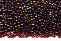 Бисер японский TOHO круглый 15/0 #0400 радужный рубин/черный, окрашенный изнутри, 10 грамм