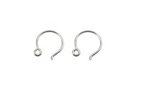 Швензы-крючки 12х10х0,8мм, отверстие 1мм, стерлинговое серебро/родий, 21-353, 1 пара