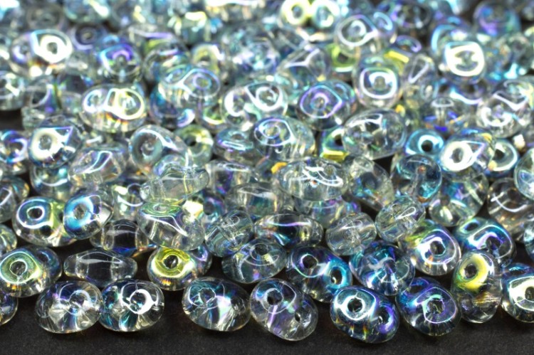 Бусины SuperDuo 2,5х5мм, отверстие 0,8мм, цвет 00030/98538 Crystal/Blue Rainbow, 706-197, 10г (около 120шт) Бусины SuperDuo 2,5х5мм, отверстие 0,8мм, цвет 00030/98538 Crystal/Blue Rainbow, 706-197, 10г (около 120шт)