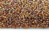Бисер китайский круглый размер 12/0, цвет 0162В янтарный прозрачный, радужный, 450г
