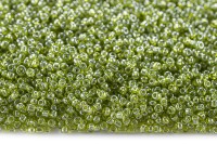 Бисер китайский круглый размер 8/0, цвет 0104 зеленый прозрачный, блестящий, 450г