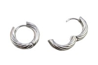 Серьги кольца Конго 18х20х4мм, латунь, родий, 21-388, 1 пара