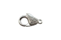 Замок-карабин 20х12мм Elegant elements, сплав металлов, родий, 07-171, 1шт