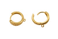 Швензы 17х5мм, отверстие 1мм, цвет золото, латунь/цирконий, 21-272, 1 пара