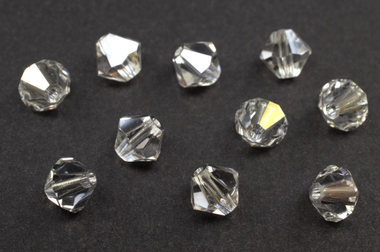 Бусины биконусы хрустальные 6мм, цвет CRYSTAL ARGENT FLARE, 747-015, 10шт Бусины биконусы хрустальные 6мм, цвет CRYSTAL ARGENT FLARE, 747-015, 10шт