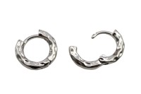 Серьги кольца Конго 13х14х2,5мм, латунь, родий, 21-504, 1 пара
