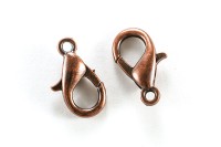 ОПТ Замок карабин 14х8мм, отверстие 1,5мм, цвет медь, сплав металлов, 07-020-опт, 100шт