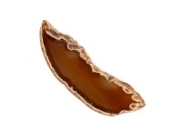 Срез Агата природного, оттенок коричневый, 78х21х5мм, отверстие 2мм, 37-334, 1шт