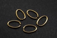 Кольца соединительные овальные 10х6х1мм, разъемные, цвет золото, хирургическая сталь, 13-110, 5шт