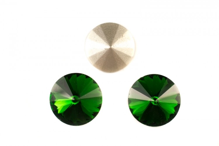 Кристалл Риволи 18мм, цвет зеленый, стекло, 26-016, 2шт Кристалл Риволи 18мм, цвет зеленый, стекло, 26-016, 2шт