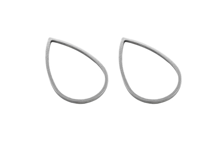 Коннектор Капля 32х22х1мм, цвет стальной, хирургическая сталь, 14-399, 2шт Коннектор Капля 32х22х1мм, цвет стальной, хирургическая сталь, 14-399, 2шт