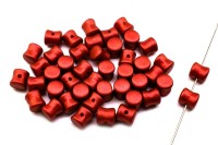 Бусины Pellet beads 6х4мм, отверстие 0,5мм, цвет 01890 красный матовый металлик, 732-013, 10г (около 60шт)