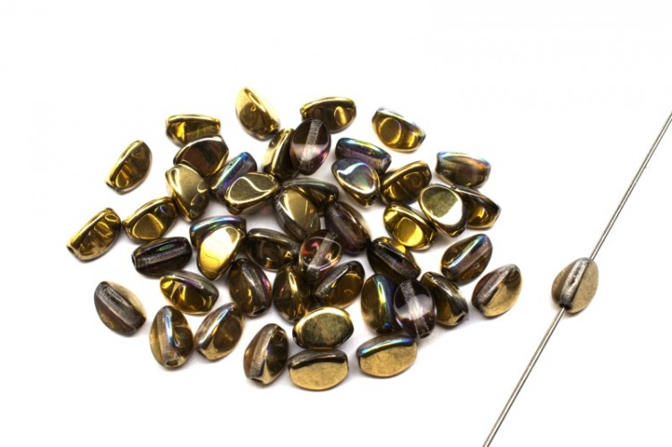 Бусины Pinch beads 5х3мм, отверстие 0,8мм, цвет 00030/98536 золотой радужный/Crystal, 755-060, 10г (около 117шт) Бусины Pinch beads 5х3мм, отверстие 0,8мм, цвет 00030/98536 золотой радужный/Crystal, 755-060, 10г (около 117шт)