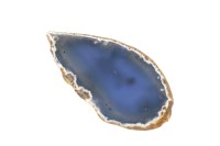 Срез Агата природного, оттенок голубой, 67х35х5мм, отверстие 2мм, 37-273, 1шт