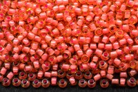 Бисер японский TOHO круглый 11/0 #0925 светлый топаз/розовый коралл, окрашенный изнутри. 10 грамм