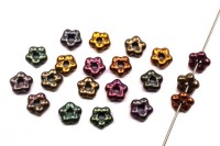 Бусина Flower 5мм, отверстие 1мм, цвет 01640 Purple Iris Gold, 733-024, 20шт