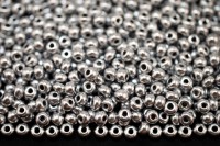 Бисер чешский PRECIOSA круглый 6/0 01700 серебристый непрозрачный металлик, 50г
