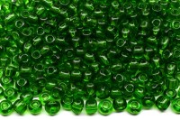 Бисер китайский круглый размер 6/0, цвет 0007 зеленый прозрачный, 450г
