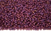 Бисер японский TOHO круглый 11/0 #0625F матовый пурпурный, золотое сияние, 10 грамм