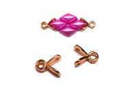 Концевик CYMBAL Triades для GemDuo 7,3х5,9мм, колечко 1,7мм, отверстие 0,8мм, цвет розовое золото, 11-003, 2шт