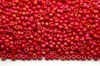 Бисер японский MIYUKI круглый 11/0 #0407FR красный, матовый радужный непрозрачный, 10 грамм