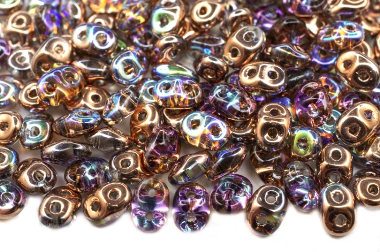 Бусины SuperDuo 2,5х5мм, отверстие 0,8мм, цвет 00030/98533 Crystal/Copper Rainbow, 706-196, 10г (около 120шт) Бусины SuperDuo 2,5х5мм, отверстие 0,8мм, цвет 00030/98533 Crystal/Copper Rainbow, 706-196, 10г (около 120шт)