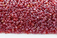 Бисер китайский круглый размер 8/0, цвет 0105 красный прозрачный, блестящий, 450г