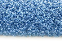 Бисер китайский круглый размер 8/0, цвет 0103 голубой прозрачный, блестящий, 450г