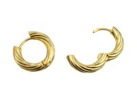 Серьги кольца Конго 18х20х4мм, латунь, позолота, 21-389, 1 пара