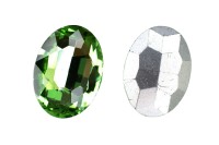 Кристалл Овал 25х18мм, цвет светло-зеленый, стекло, 26-186, 2шт