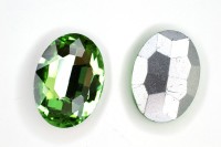 Кристалл Овал 25х18мм, цвет светло-зеленый, стекло, 26-186, 2шт