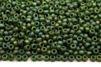 Бисер японский MIYUKI круглый 15/0 #4699 зеленый, матовый радужный непрозрачный, 10 грамм