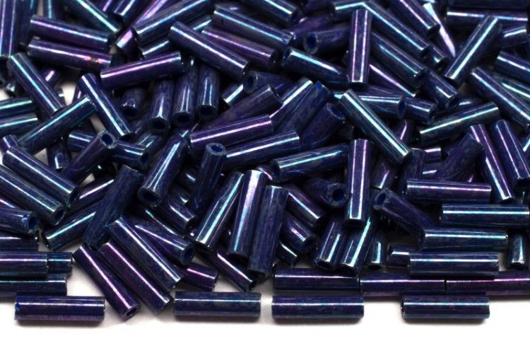 Бисер японский Miyuki Bugle стеклярус 6мм #1899 полночный фиолетовый, металлизированный, 10 грамм Бисер японский Miyuki Bugle стеклярус 6мм #1899 полночный фиолетовый, металлизированный, 10 грамм