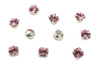 Шатоны Preciosa Maxima 3,2мм в оправе, цвет light rose DF/silver, 63-272, 10шт