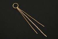 Подвеска Цепочки со стразами 105х12х1мм, отверстие 10мм, цвет золото/прозрачный, латунь/цирконий, 18К позолота, 22-153, 1шт