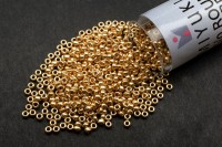 Бисер японский MIYUKI круглый 15/0 #1052-TB золото, гальванизированный, туба около 8 грамм