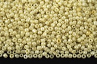 Бисер китайский круглый размер 12/0, цвет 0964 бежево-жёлтый непрозрачный блестящий, 85г