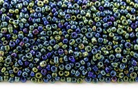 Бисер китайский круглый размер 12/0, цвет 0605 синий непрозрачный, ирис, 450г