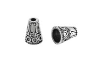 Концевик 15х12мм, внутренний диаметр 8,5мм, отверстие 3мм, цвет античное серебро, сплав металлов, 01-232, 2шт