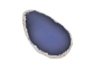 Срез Агата природного, оттенок голубой, 65х39х5мм, отверстие 2мм, 37-119, 1шт