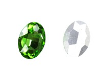 Кристалл Овал 18х13х5,5мм, цвет зеленый, стекло, 26-174, 2шт
