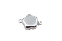 Замок-защелка Цветок 12мм Elegant elements, отверстие 1мм, сплав металлов, родий, 06-168, 1шт