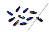 Бусины Dagger beads 11х3мм, отверстие 0,8мм, цвет 00030/22203 Crystal Azuro Full, 736-027, 10шт