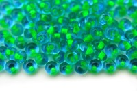 Бисер японский TOHO Magatama 3мм #0307 морская вода/желтый, окрашенный изнутри, 5 грамм